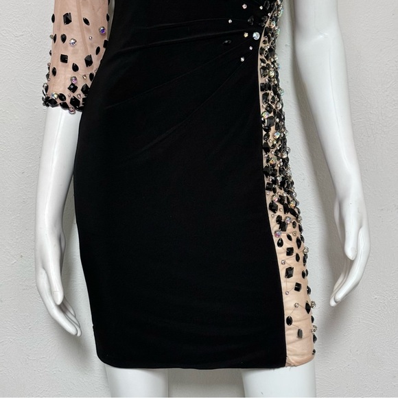 Sherri Hill Black One Shoulder Dress Size 4 - Picture 13 of 15